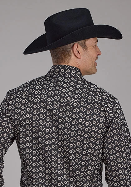 Roper 2286 Cream Floral (Black) - Men's Western Shirt