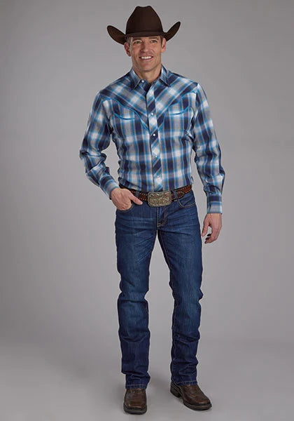 Roper 2102 Plaid (Blue) - Men's Western Shirt