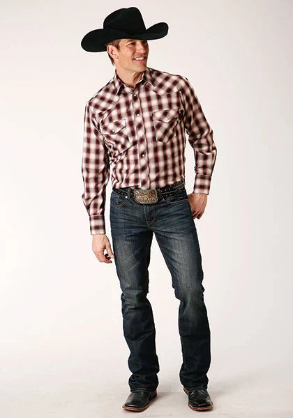 Roper 1708 Plaid (Wine) - Men's Western Shirt