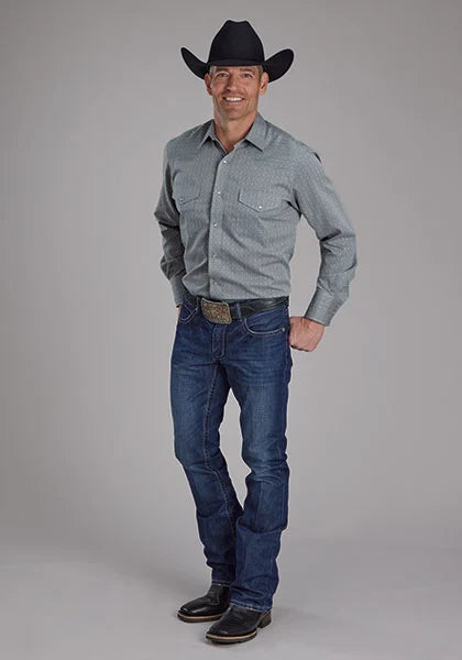 Roper 2112 Tone On Tone (Grey) - Men's Western Shirt