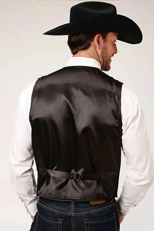 Roper Classic Suede Leather (Black) - Men's Vest (Closeout)