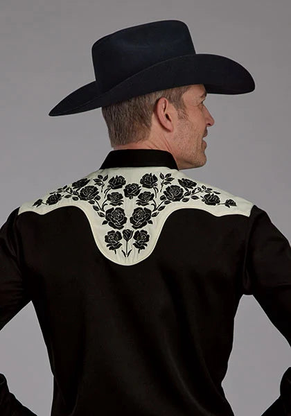 Roper 2207 Old West Embroidery (Black) - Men's Western Shirt