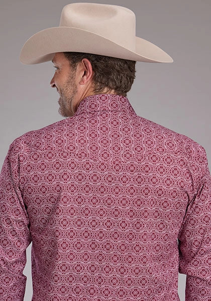 Roper 2386 Stretch Medallion Paisley (Red) - Men's Western Shirt