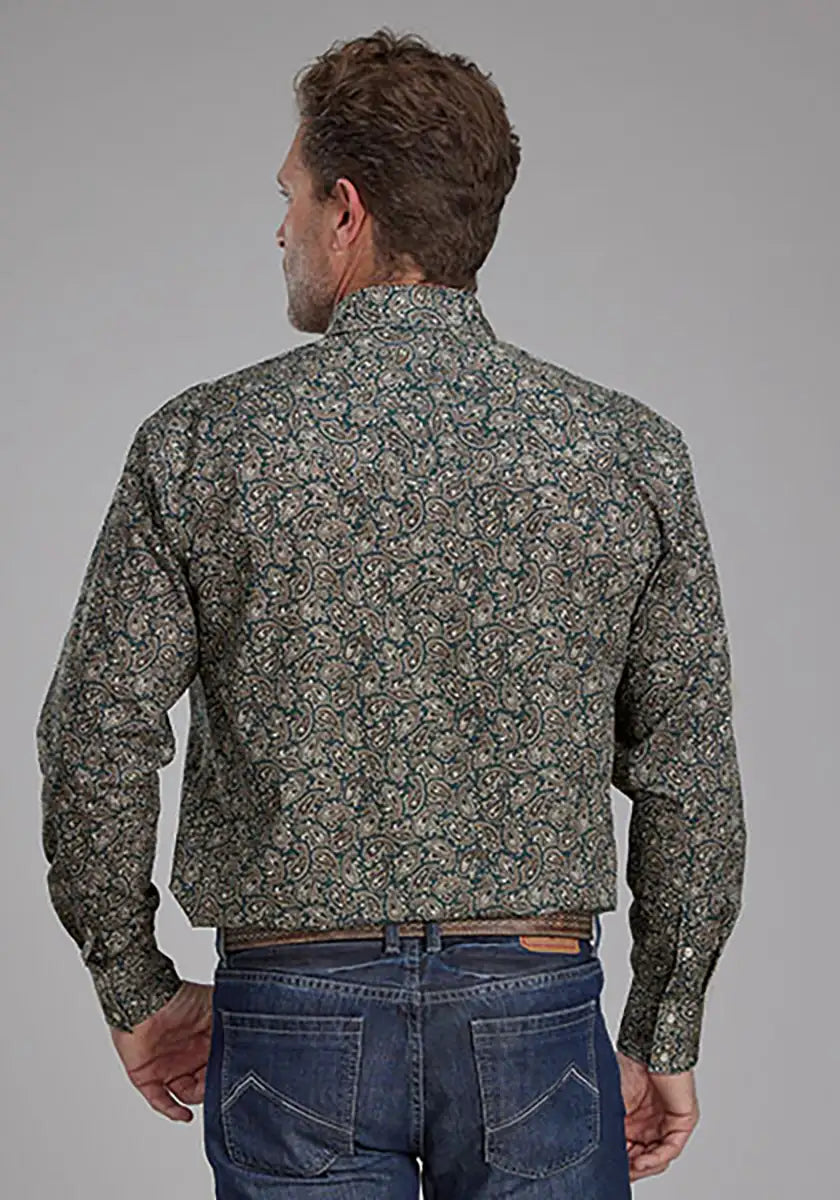 Roper Oak Forest Paisley (Brown) - Men's Western Shirt