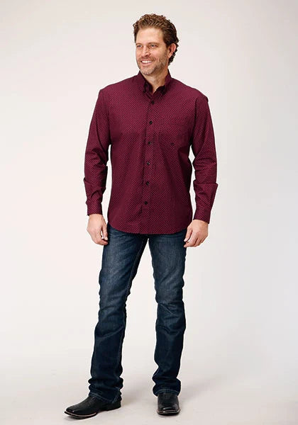 Roper 1847 Four Leaf Foulard (Red) - Men's Western Shirt