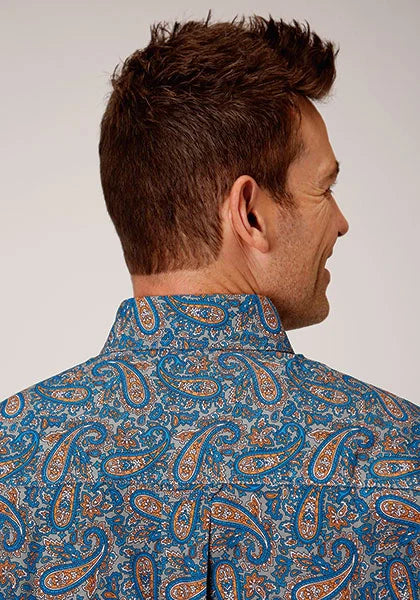 Roper 1130 Amarillo Paisley (Multi) - Men's Short Sleeve Shirt