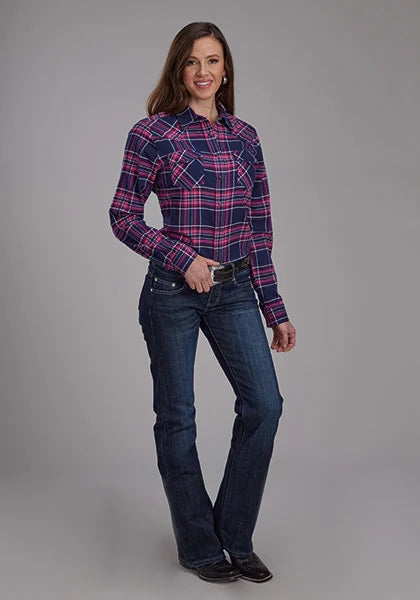 Roper 2206 Unlined Flannel (Purple) - Women's Western Shirt