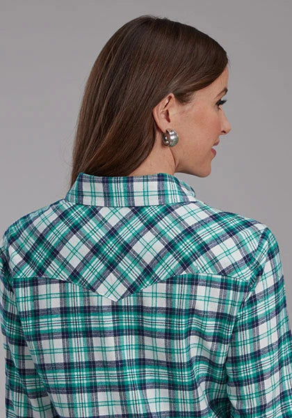 Roper 2206 Unlined Flannel (Green) - Women's Western Shirt