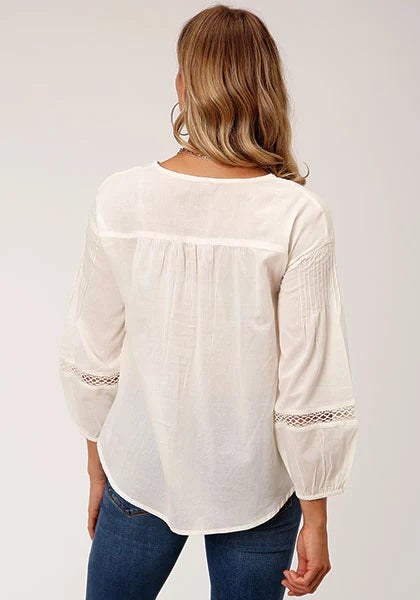 Roper 1597 Voile (White) - Women's Western Blouse