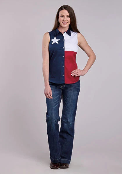 Roper Pieced Texas Flag (Multi) - Women's Sleeveless Shirt