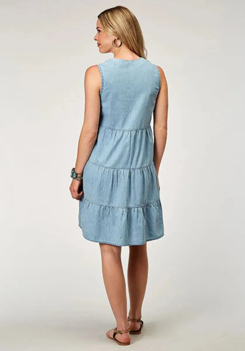 Roper Super-Cute Denim (Blue) - Women's Cotton Dress