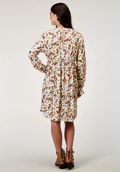 Roper 1990 Feather Print (Multi) - Women's Dress