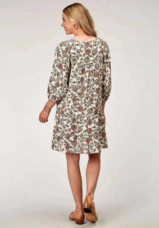 Roper Vintage Floral (White) - Women's Dress