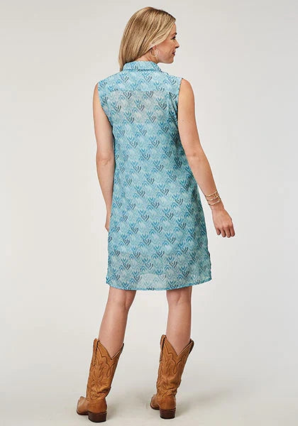 Roper 1978 Ikat Chevron (Blue) - Women's Dress