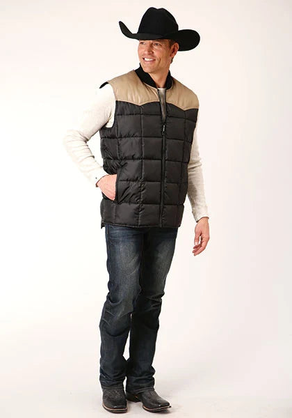 Roper 1473 Poly Filled (Tan/Black) - Men's Vest