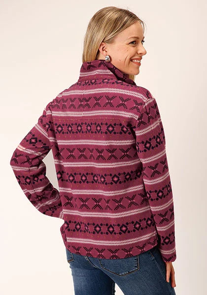 Roper 1816 Aztec (Maroon) - Women's Fleece Pullover