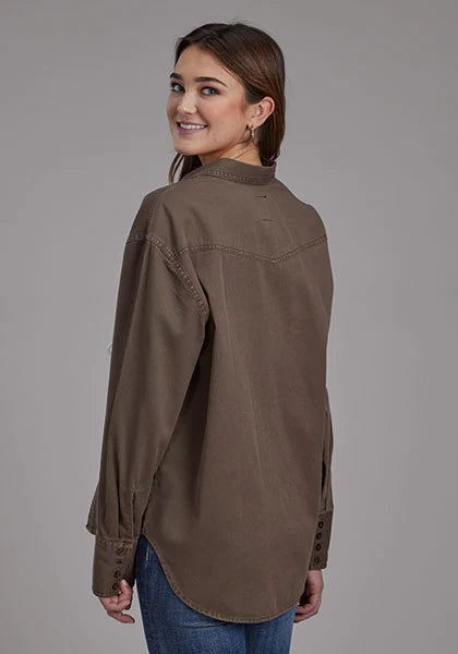 Roper 2298 Twill Oversized (Brown) - Women's Shirt Jacket