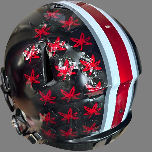Ohio State Buckeyes Speed Full Size Replica Football Helmet Satin Black with Red Buckeyes - NCAA