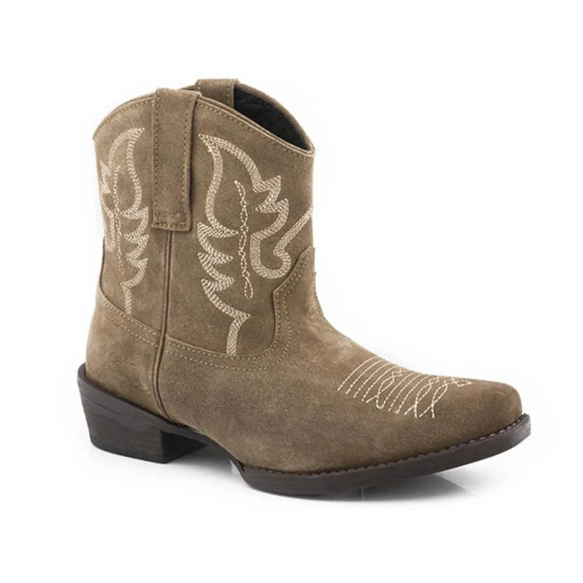 Roper Dusty II (Tan) - Women's Ankle Cowgirl Boot