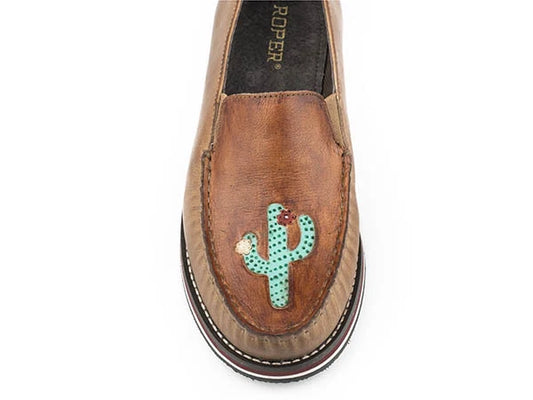 Roper Lone Cactus (Tan) - Women's Shoe
