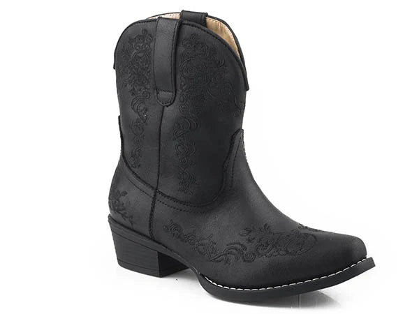 Roper Riley Scroll (Black) - Women's Cowgirl Boot