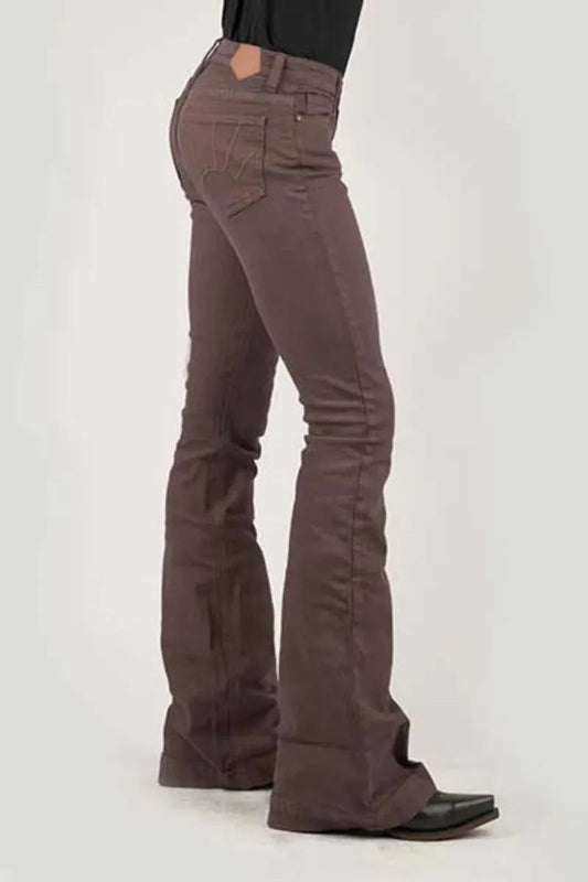Tin Haul Libby High Raise Flare (Brown) - Women's Jeans (Closeout)