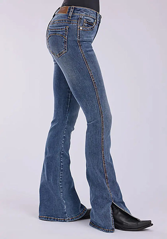 Tin Haul 595 Libby Fit Slit ( Denim Medium Wash )- Women's Jeans