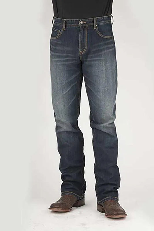 Stetson 1210 Straight Fit with X Pocket (Dark Wash) - Men's Jeans