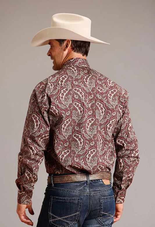 Stetson Siren Paisley (Wine) - Men's Western Shirt