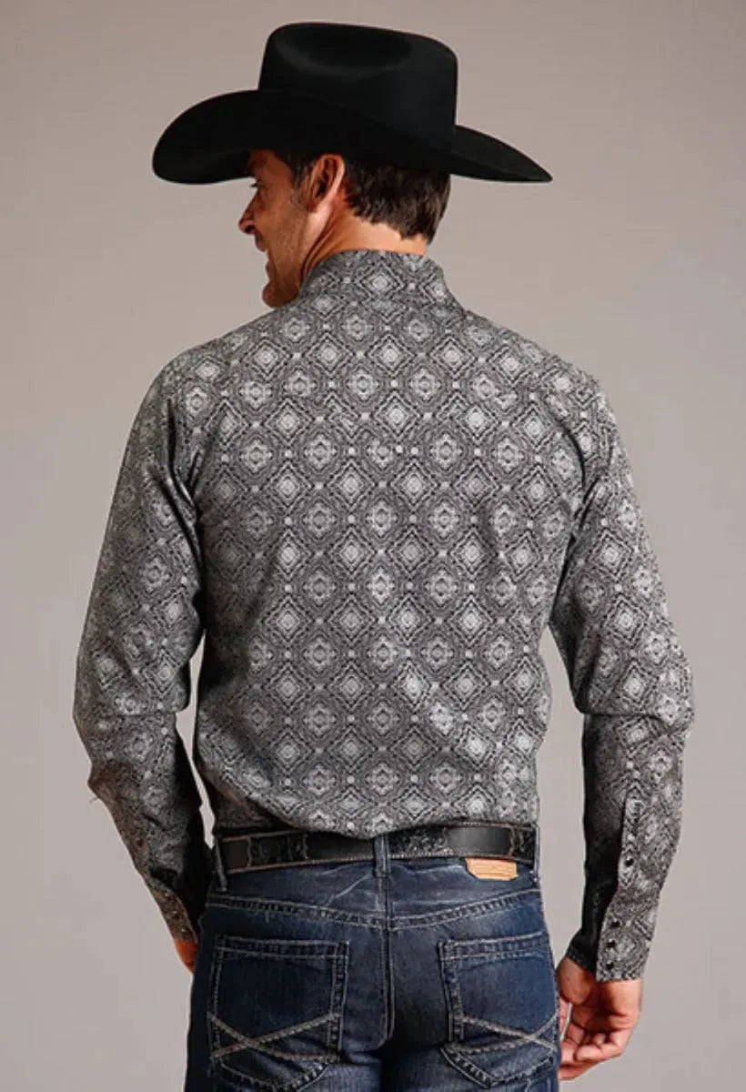 Stetson Classic Medallion (Black) - Men's Western Shirt