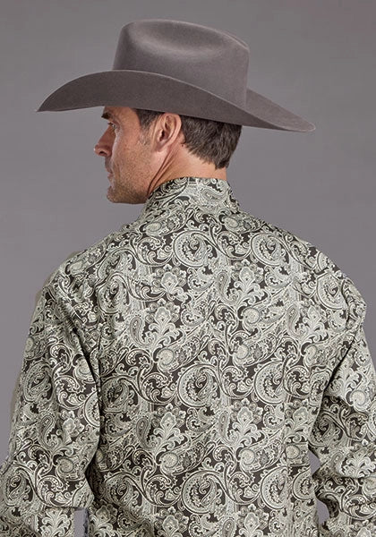 Stetson 2235 Silver Paisley (Grey) - Men's Western Shirt