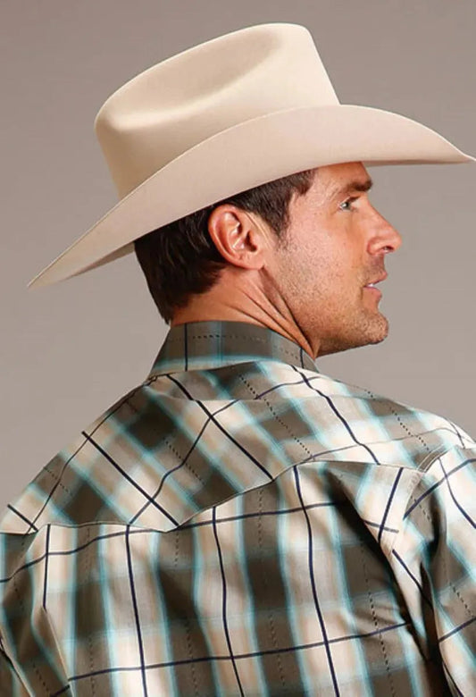 Stetson Olive Dobby (Green) - Men's Western Shirt