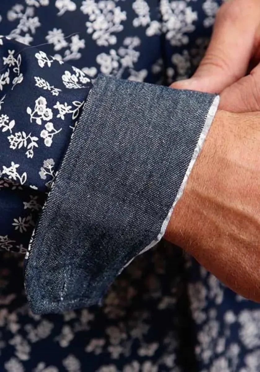 Stetson Frontier Floral (Blue) - Men's Western Shirt