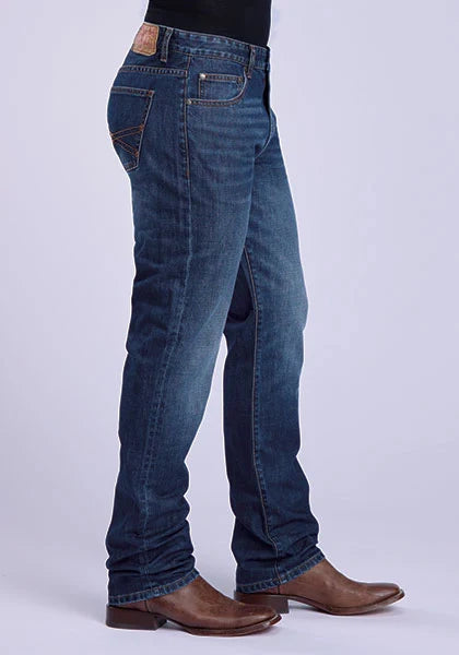 Stetson 1210 Straight Fit (Orange/Dark Wash) - Men's Jeans