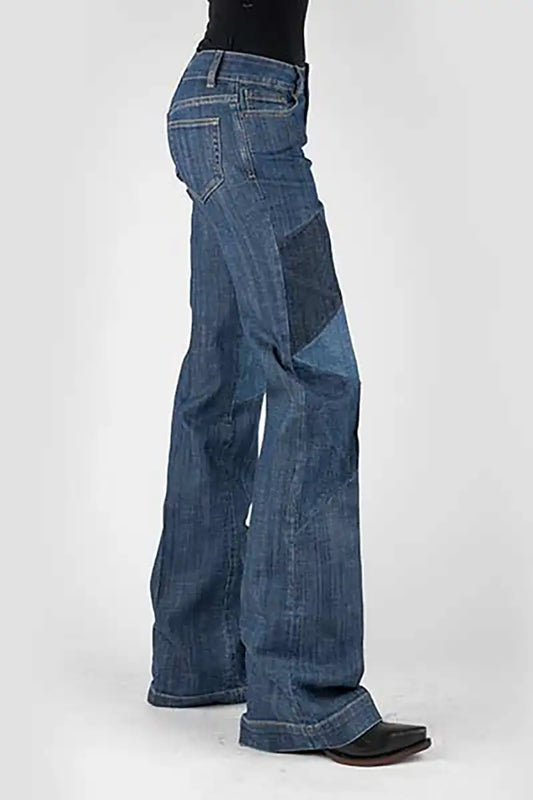 Stetson 214 Trouser Fit Patchwork ( Denim Dark Wash )- Women's Jeans