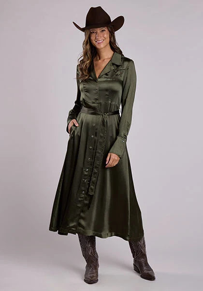 Stetson 2685 Poly Satin (Olive) - Women's Western Dress