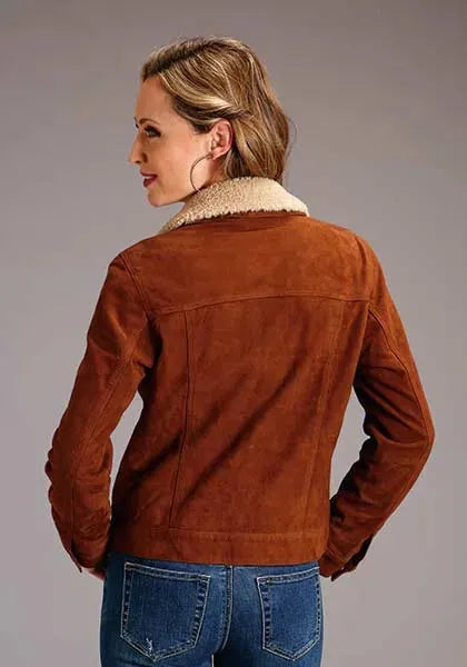 Stetson Ginger Suede (Brown) - Women's Suede Bomber Jacket
