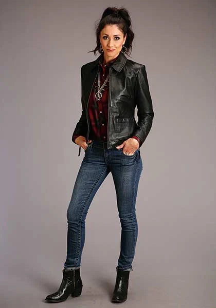 Stetson Novelty Solid Smooth (Black) - Women's Lamb Leather Jacket