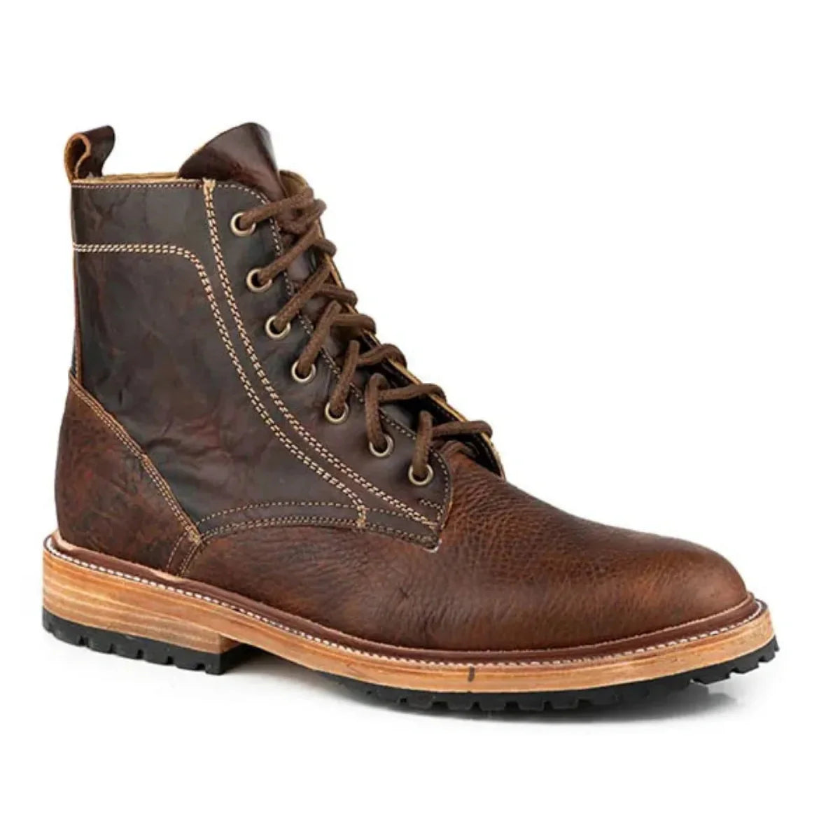 Stetson Waxy Bison (Brown) - Men's Bison Leather Work Boot