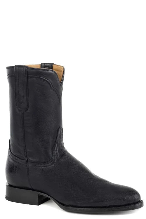 Stetson Clay (Black) - Men's Ostrich Cowboy Boot
