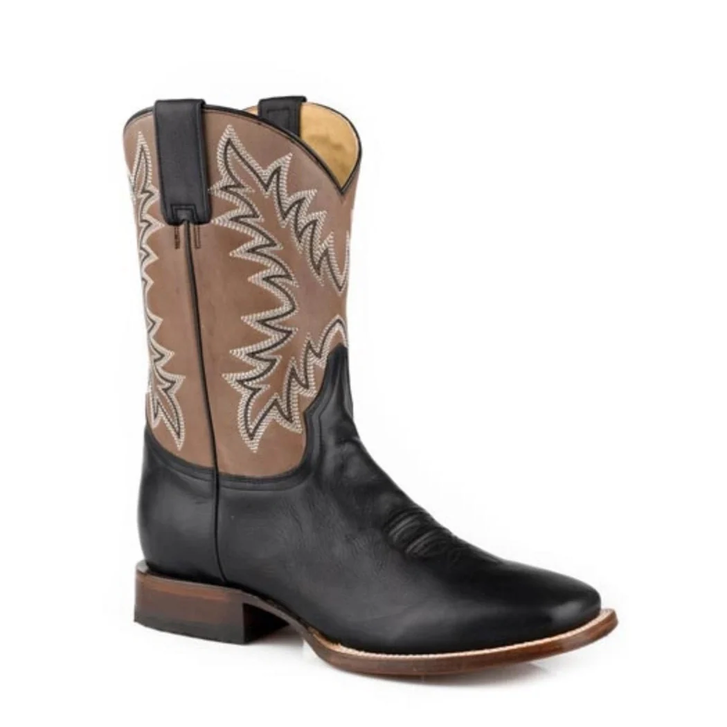 Stetson Cole (Black/Tan) - Men's Cowboy Boot