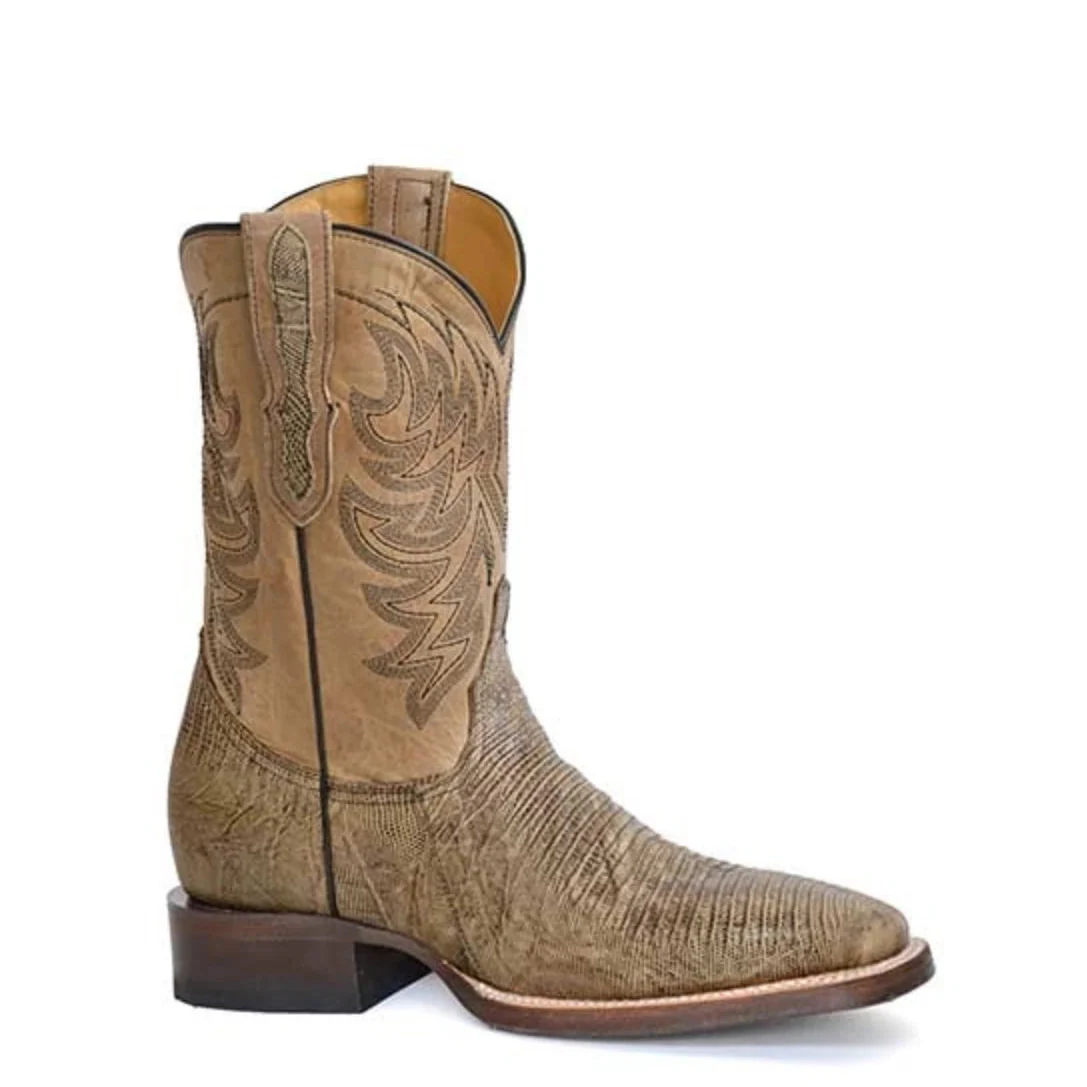 Stetson Saurian (Brown) - Men's Lizard Cowboy Boot