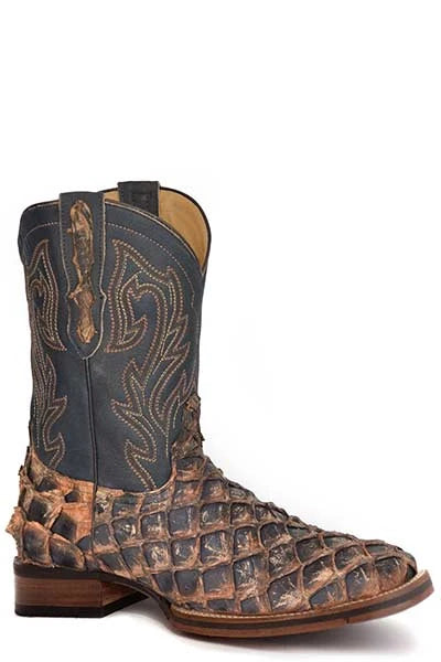 Stetson Predator (Black) - Men's Pirarucu Cowboy Boot