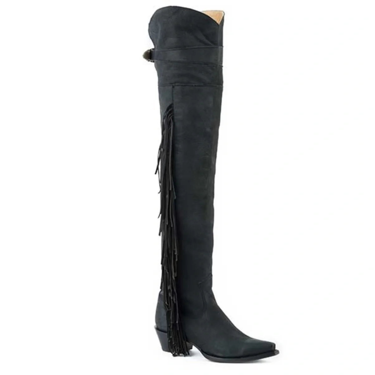 Stetson Glam (Black) - Women's Suede Leather Cowgirl Boot