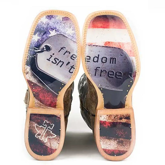 Tin Haul Freedom/Dog Tags - Men's Leather Cowboy Boot