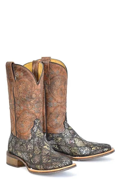 Tin Haul Paisley Python - Women's Leather Cowgirl Boot