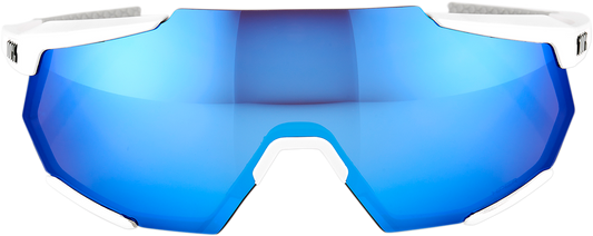 100% Racetrap Sunglasses - Matte White - Blue Mirror Lens 61037-000-75