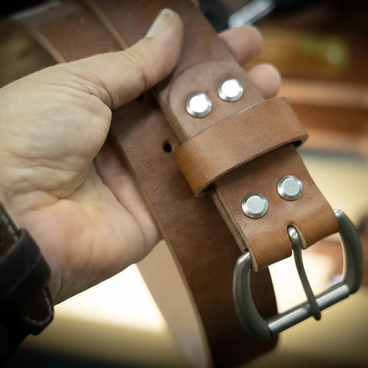 Men's Leather Belt - Oak Brown