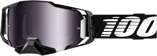 100% Armega Goggles - Black - Silver Flash Mirror 50005-00001