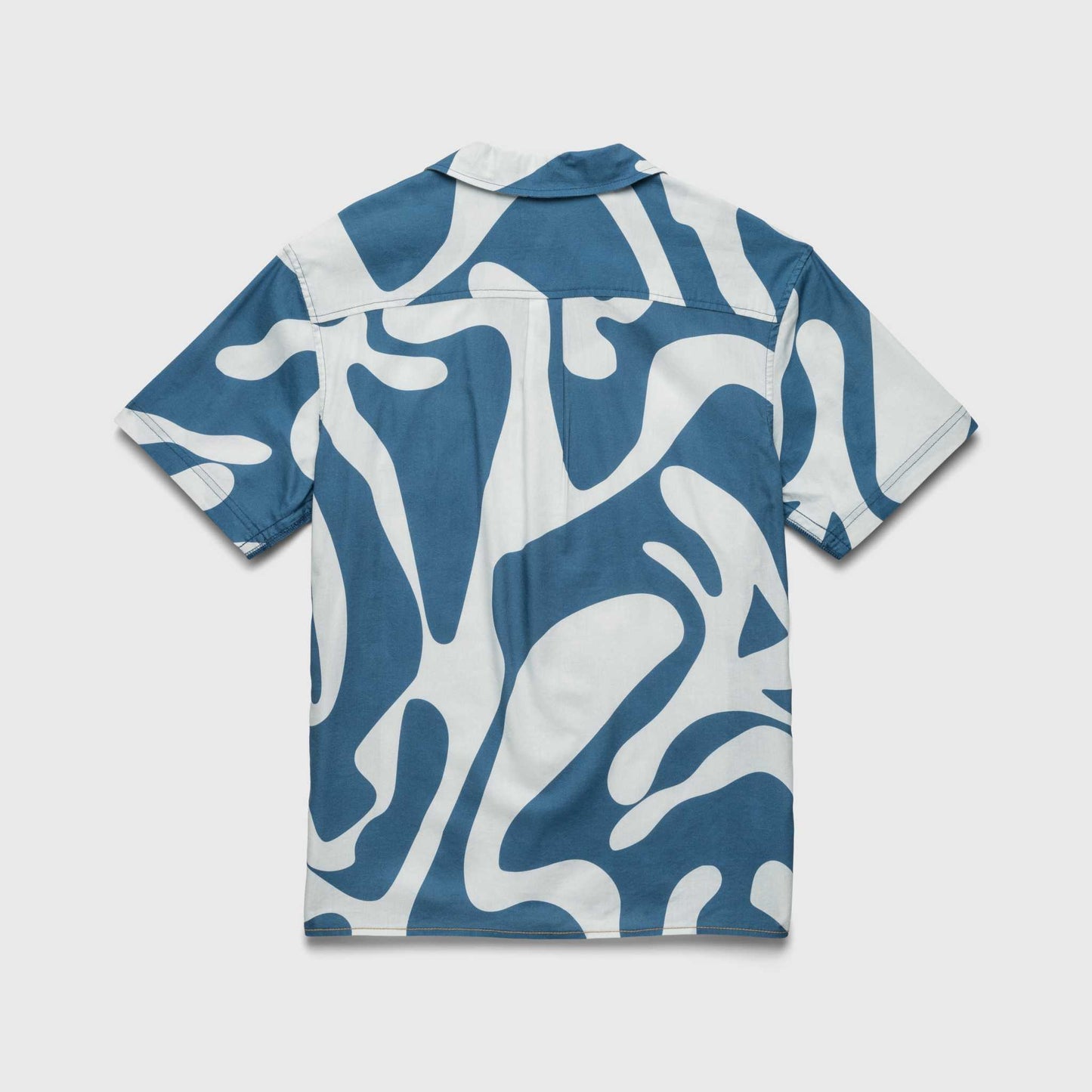 Billy Swirl Camp Collar Shirt - Blue